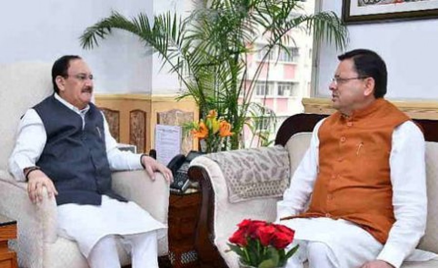 पुष्कर सिंह धामी - केंद्रीय स्वास्थ्य मंत्री जेपी नड्डा